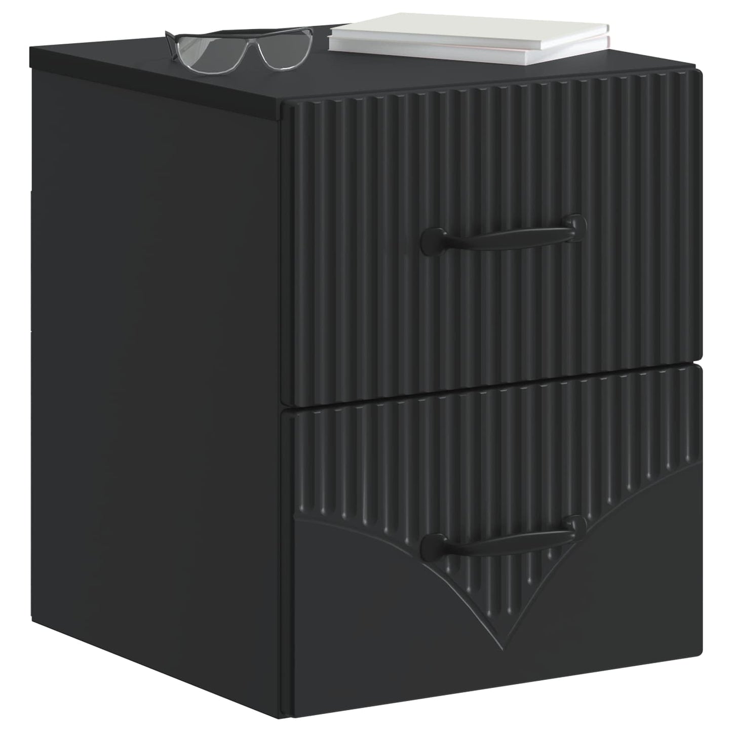 Mobiletto da notte a muro 2 pcs Nero 34,5 x 33 x 40 cm | homemem39