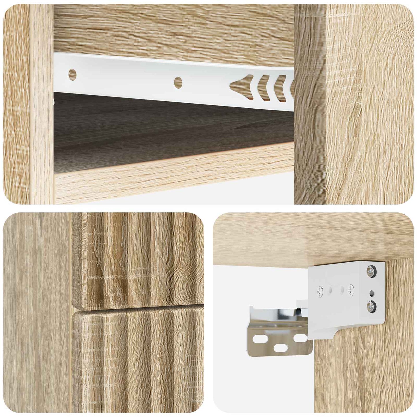 Mobiletto da notte a muro Rovere Sonoma 34,5 x 33 x 40 cm | homemem39