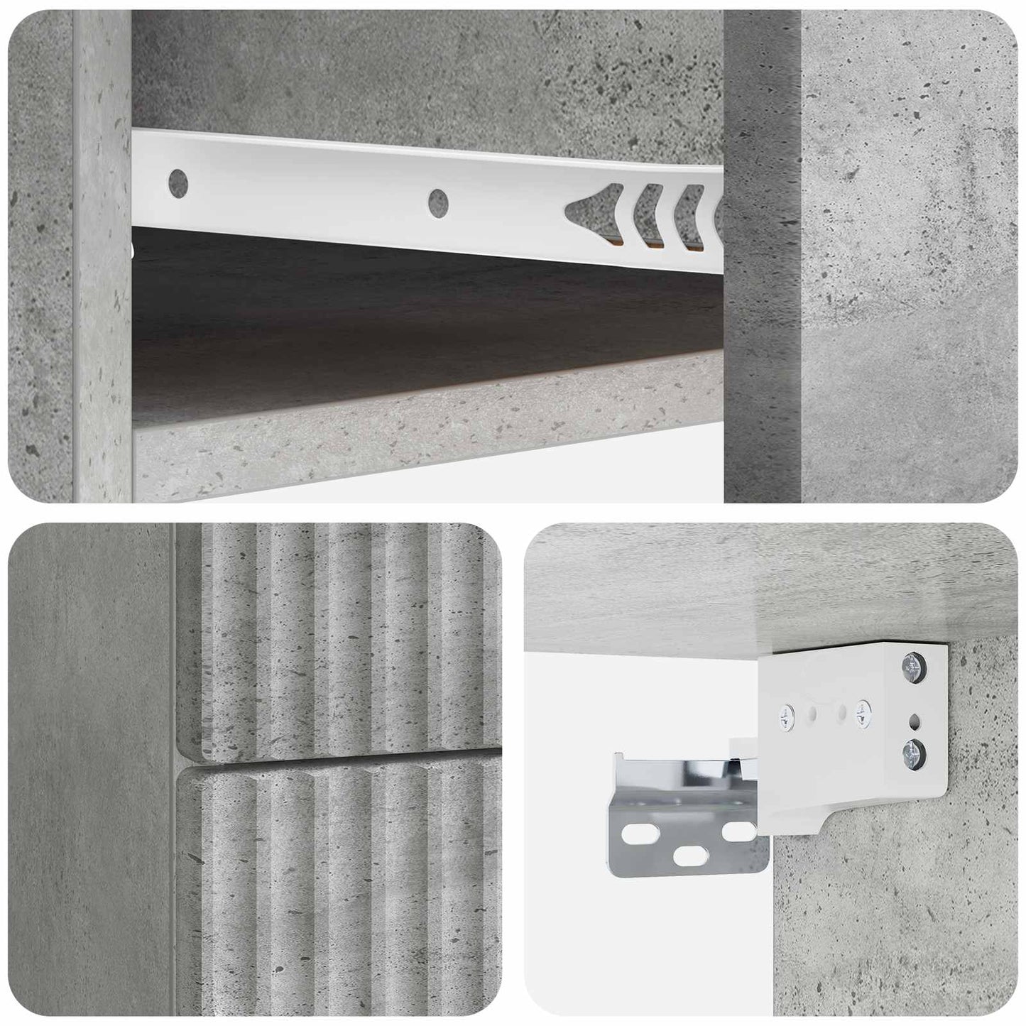 Mobiletto da notte a muro Grigio Cemento 34,5 x 33 x 40 cm | homemem39