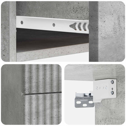 Mobiletto da notte a muro Grigio Cemento 34,5 x 33 x 40 cm | homemem39