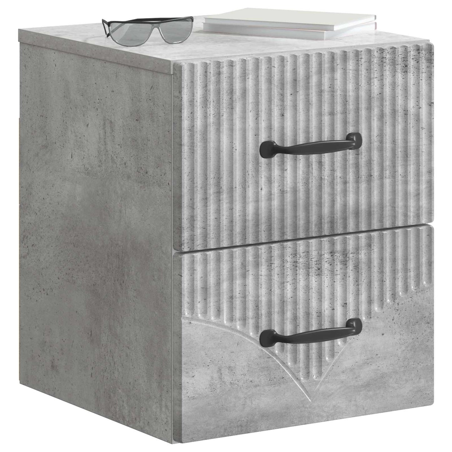 Mobiletto da notte a muro Grigio Cemento 34,5 x 33 x 40 cm | homemem39