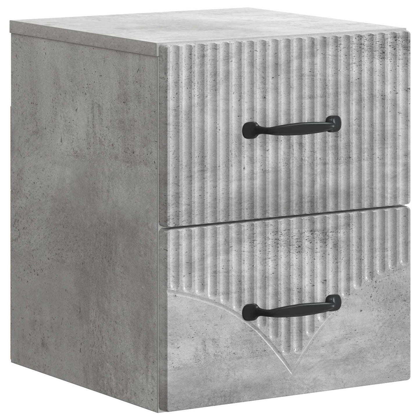Mobiletto da notte a muro con cassetto 2 pcs Grigio Cemento | homemem39