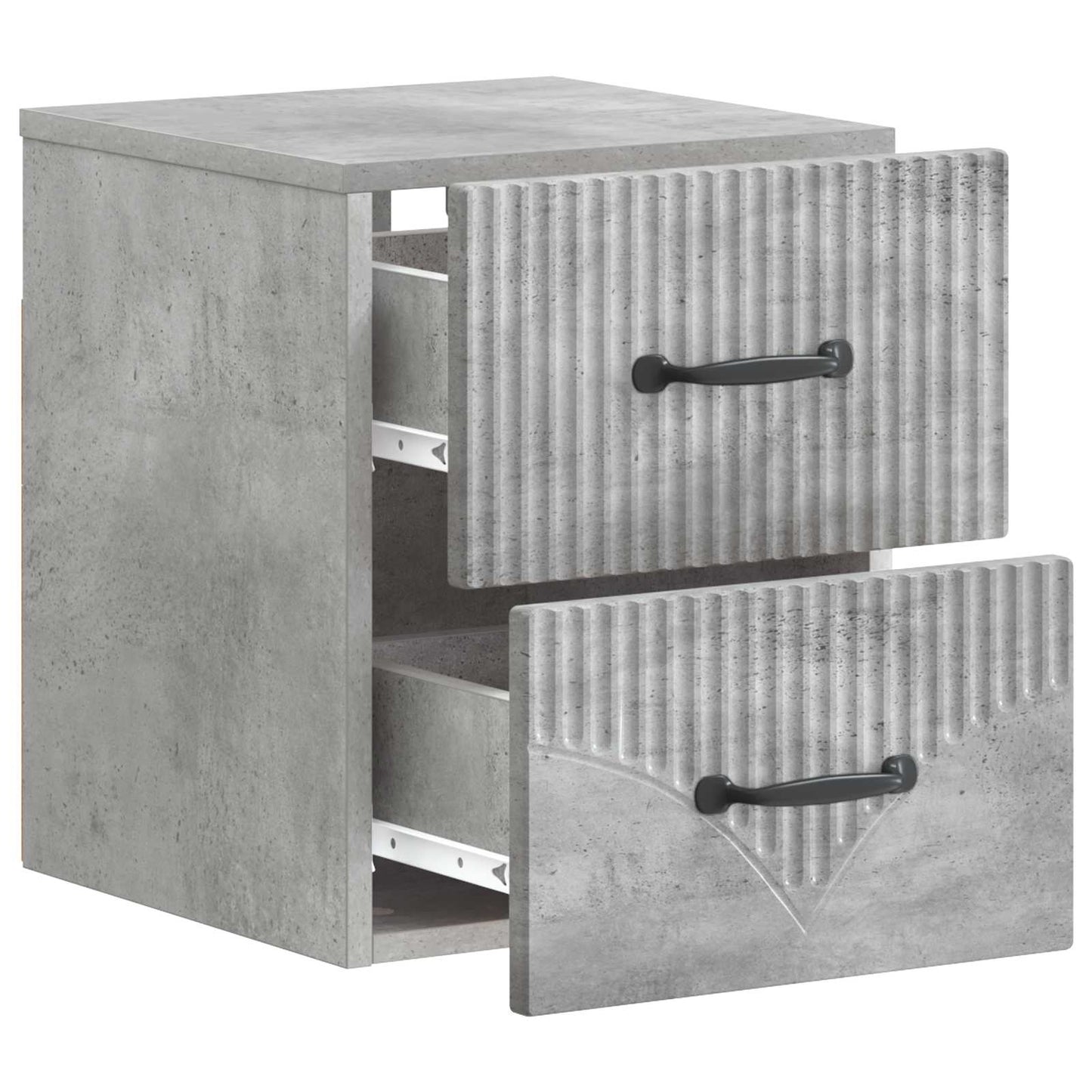 Mobiletto da notte a muro con cassetto 2 pcs Grigio Cemento | homemem39