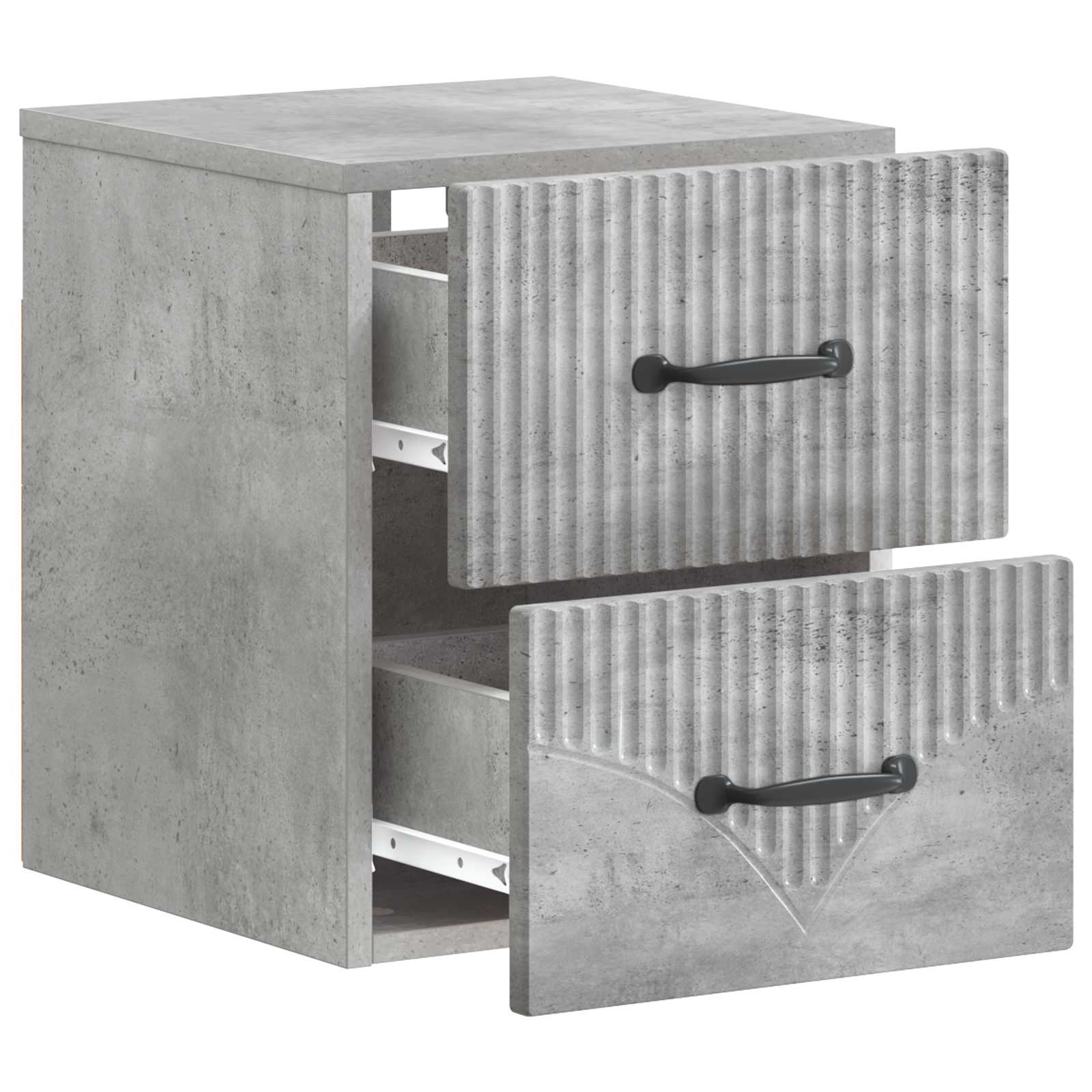 Mobiletto da notte a muro con cassetto 2 pcs Grigio Cemento | homemem39