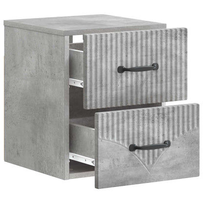 Mobiletto da notte a muro con cassetto 2 pcs Grigio Cemento | homemem39