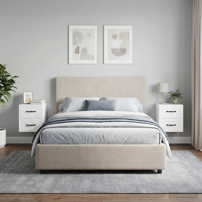 Mobiletto da notte a muro 2 pcs Bianco Lucido 34,5 x 33 x 40 cm | homemem39