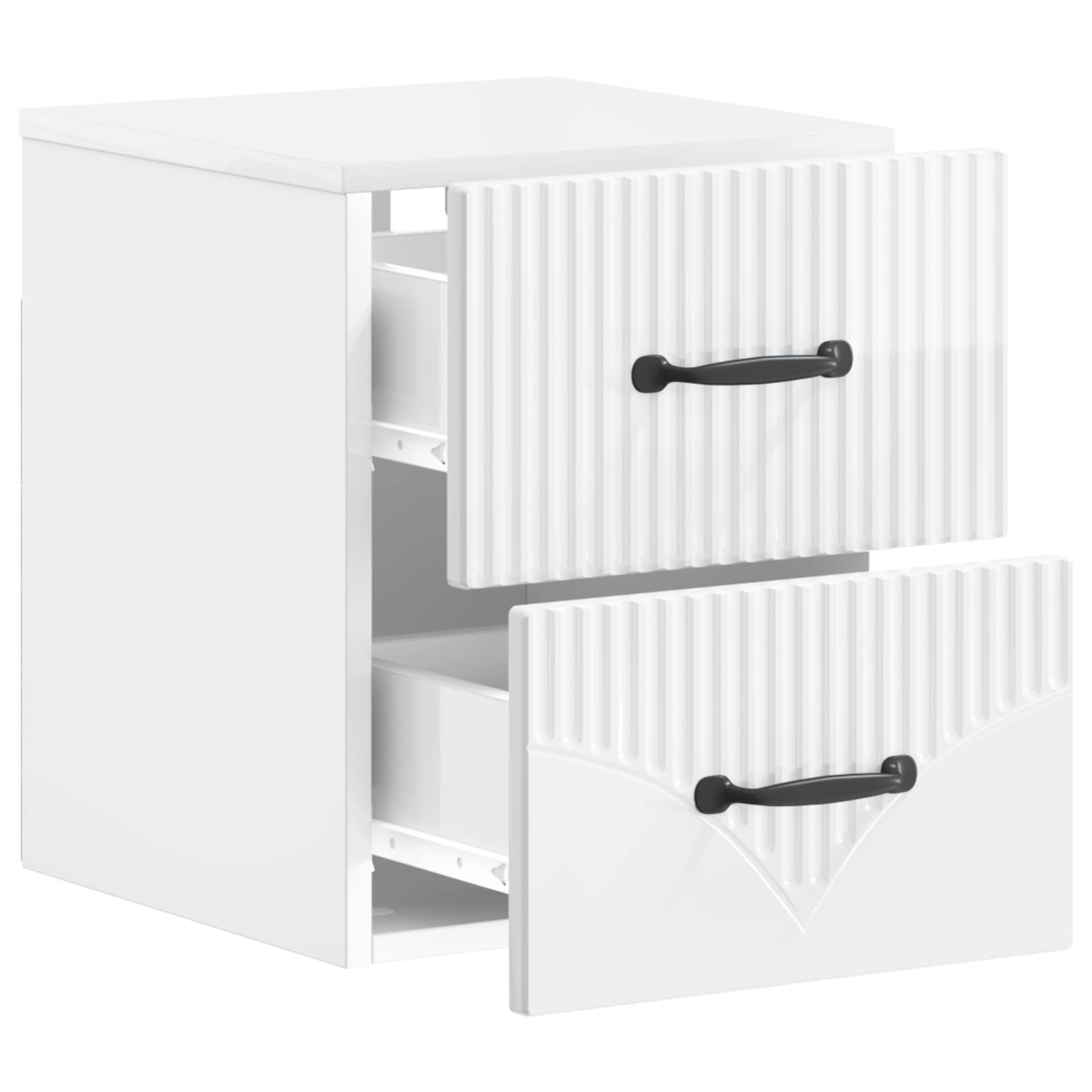Mobiletto da notte a muro 2 pcs Bianco Lucido 34,5 x 33 x 40 cm | homemem39
