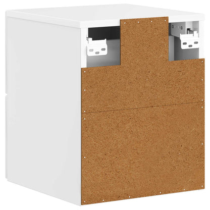 Mobiletto da notte a muro 2 pcs Bianco Lucido 34,5 x 33 x 40 cm | homemem39