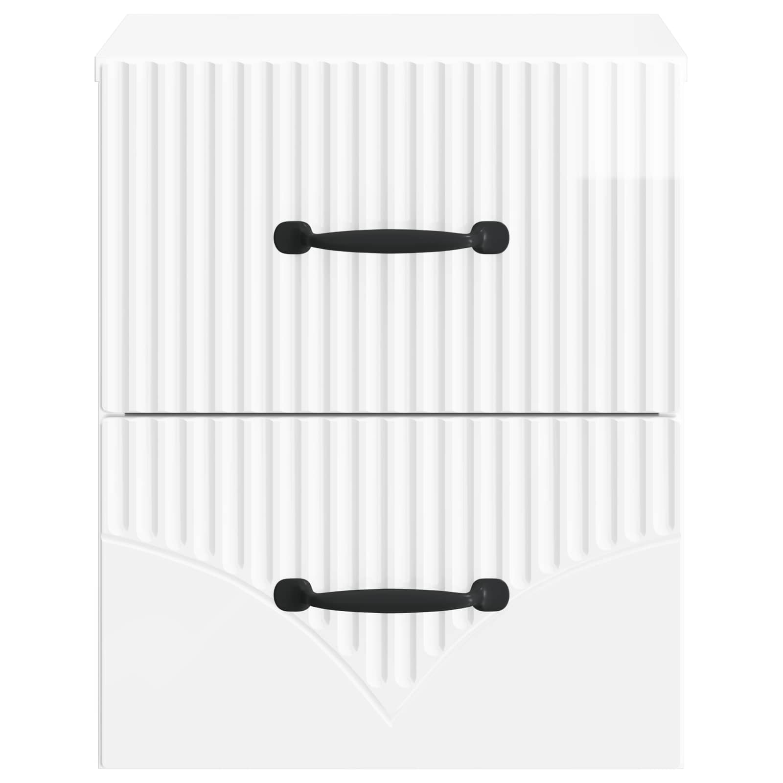 Mobiletto da notte a muro 2 pcs Bianco Lucido 34,5 x 33 x 40 cm | homemem39