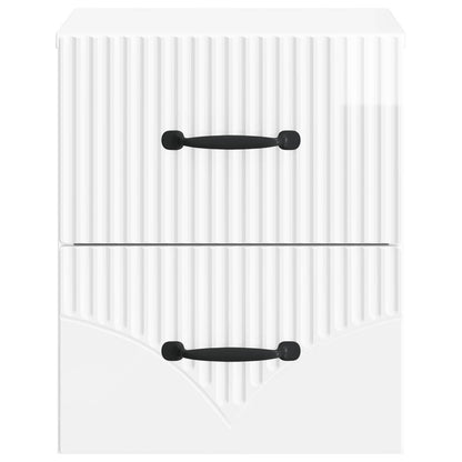 Mobiletto da notte a muro 2 pcs Bianco Lucido 34,5 x 33 x 40 cm | homemem39
