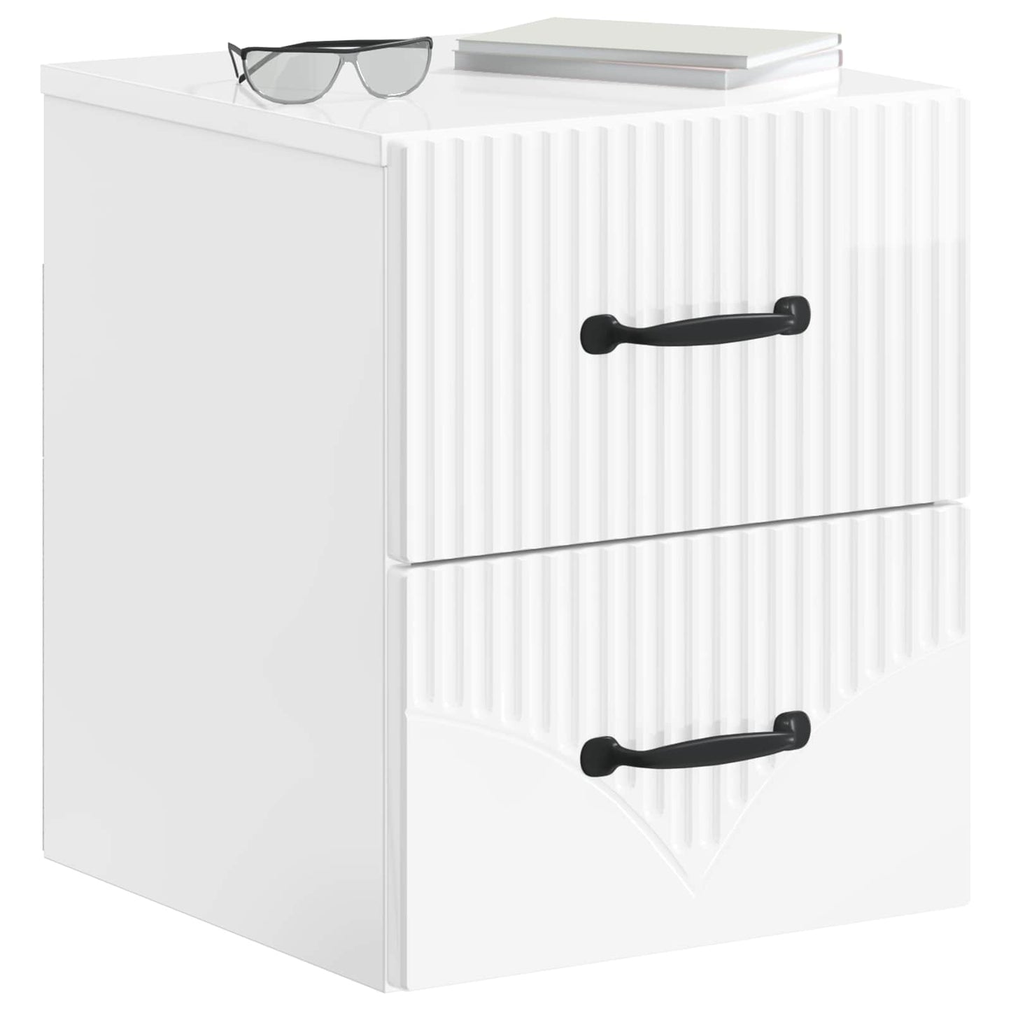 Mobiletto da notte a muro 2 pcs Bianco Lucido 34,5 x 33 x 40 cm | homemem39