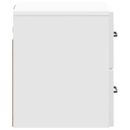 Mobiletto da notte a muro 2 pcs Bianco Lucido 34,5 x 33 x 40 cm | homemem39