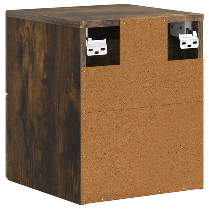 Mobiletto da notte a muro Rovere Fumo 34,5 x 33 x 40 cm | homemem39