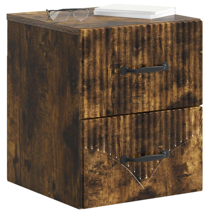 Mobiletto da notte a muro 2 pcs Rovere Fumo 34,5 x 33 x 40 cm | homemem39