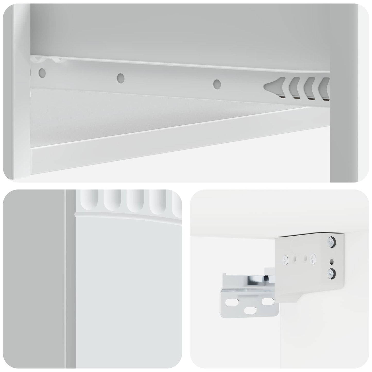 Tavolino da Parete Laterale Bianco 59 x 34,5 x 17 cm | homemem39