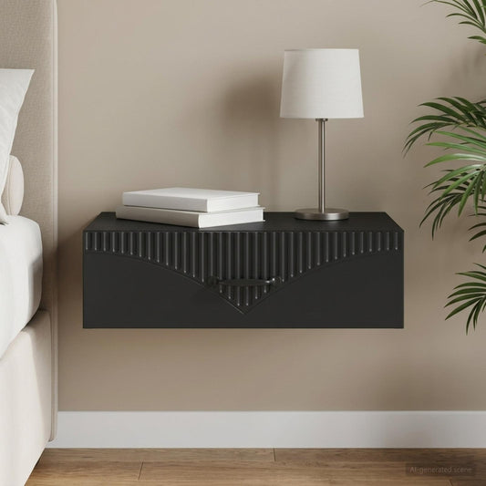 Tavolino da Parete Laterale 59 x 34,5 x 17 cm Nero