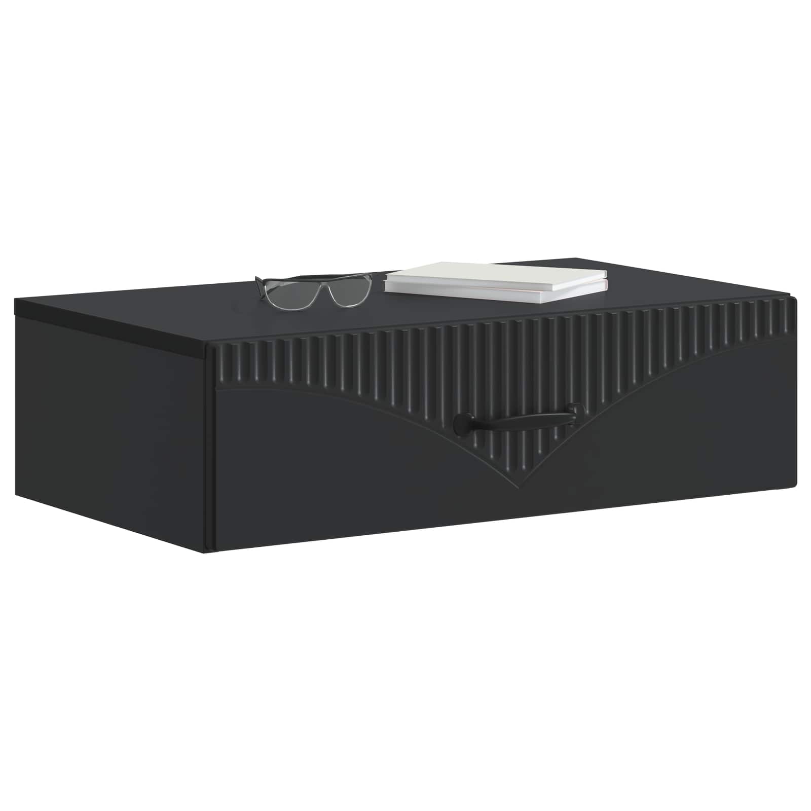 Tavolino da Parete Laterale Nero 59 x 34,5 x 17 cm | homemem39