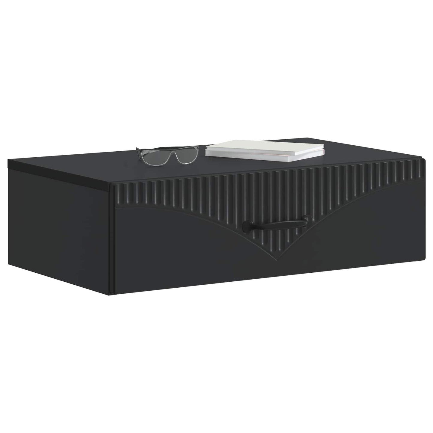 Tavolino da Parete Laterale Nero 59 x 34,5 x 17 cm