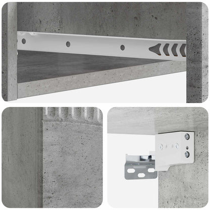 Tavolino da Parete Laterale Grigio Cemento 59 x 34,5 x 17 cm | homemem39