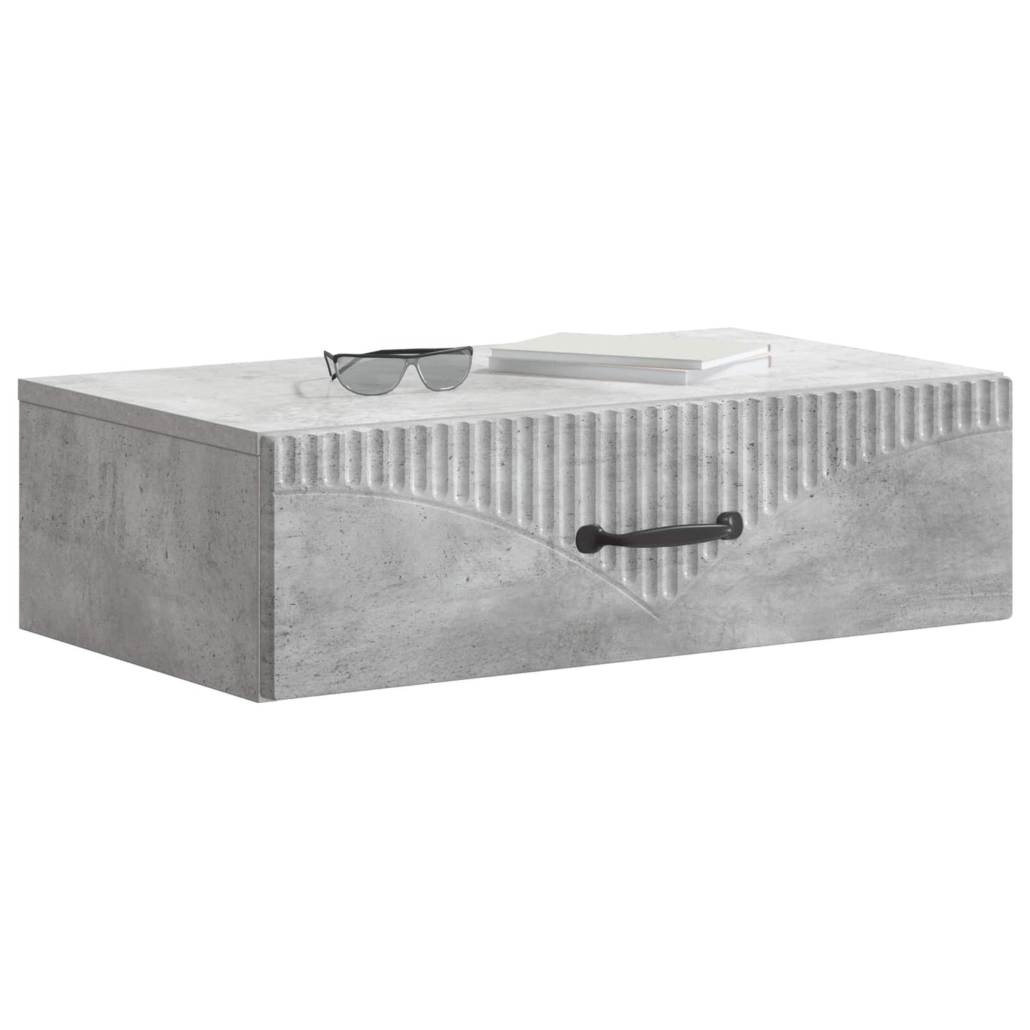 Tavolino da Parete Laterale Grigio Cemento 59 x 34,5 x 17 cm