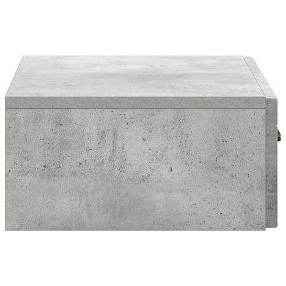 Tavolino da Parete Laterale Grigio Cemento 59 x 34,5 x 17 cm