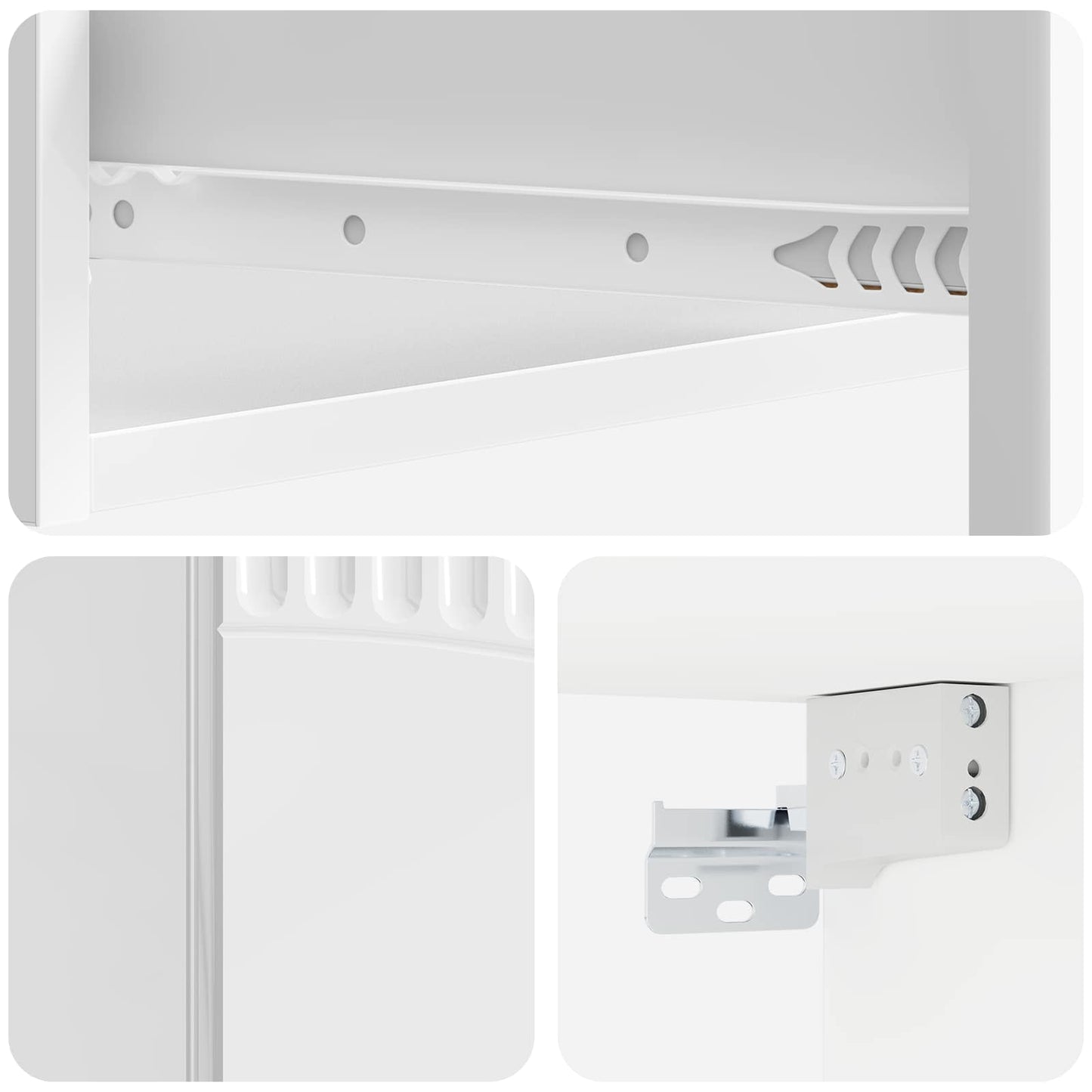Tavolino da Parete Laterale Bianco Lucido 59 x 34,5 x 17 cm | homemem39