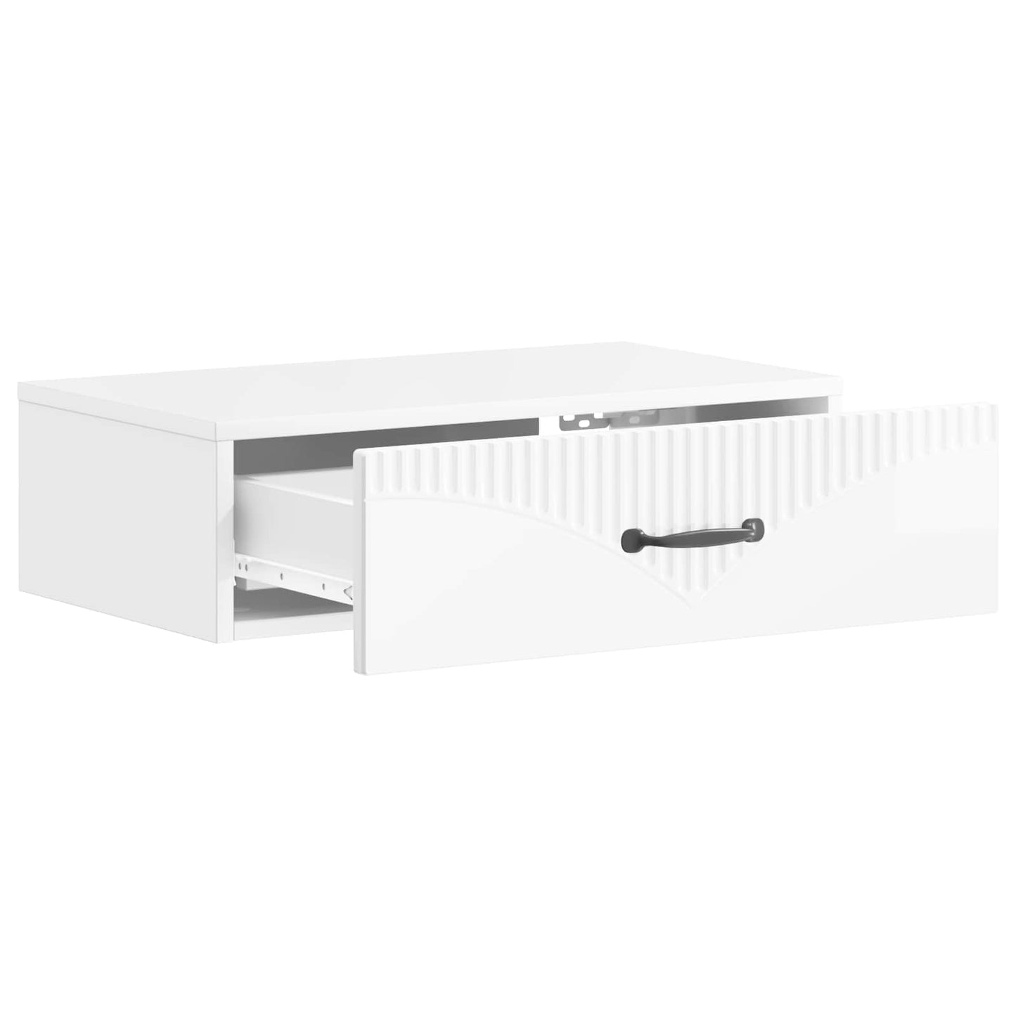 Tavolino da Parete Laterale Bianco Lucido 59 x 34,5 x 17 cm | homemem39