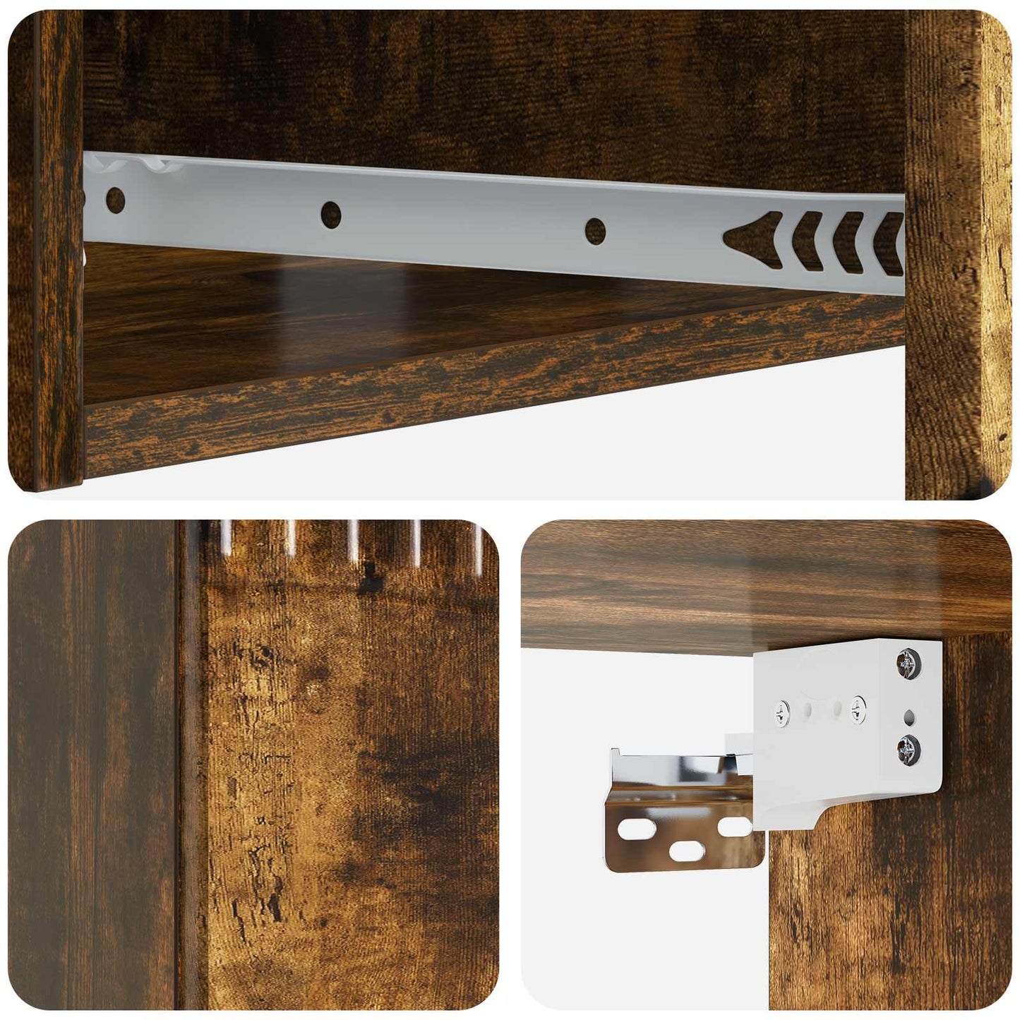 Tavolino da Parete Laterale Rovere Fumo 59 x 34,5 x 17 cm | homemem39