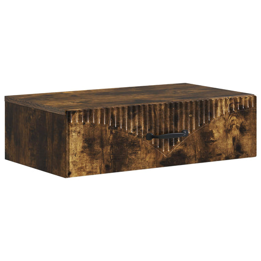 Tavolino da Parete Laterale Rovere Fumo 59 x 34,5 x 17 cm