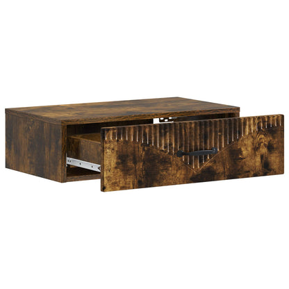 Tavolino da Parete Laterale Rovere Fumo 59 x 34,5 x 17 cm
