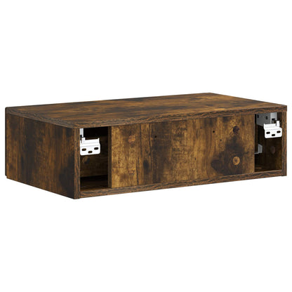 Tavolino da Parete Laterale Rovere Fumo 59 x 34,5 x 17 cm