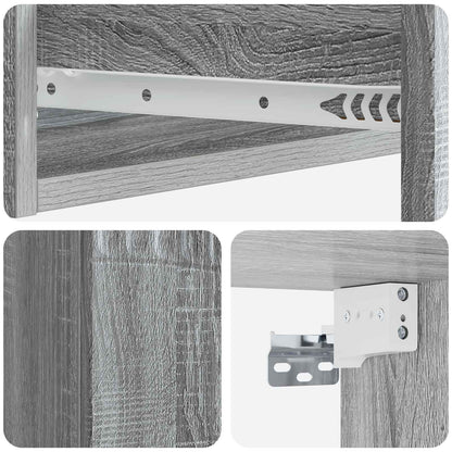 Tavolino da Parete Laterale Grigio Sonoma 59 x 34,5 x 17 cm | homemem39