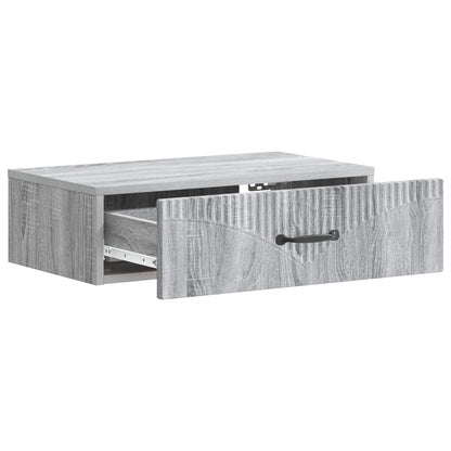 Tavolino da Parete Laterale Grigio Sonoma 59 x 34,5 x 17 cm | homemem39