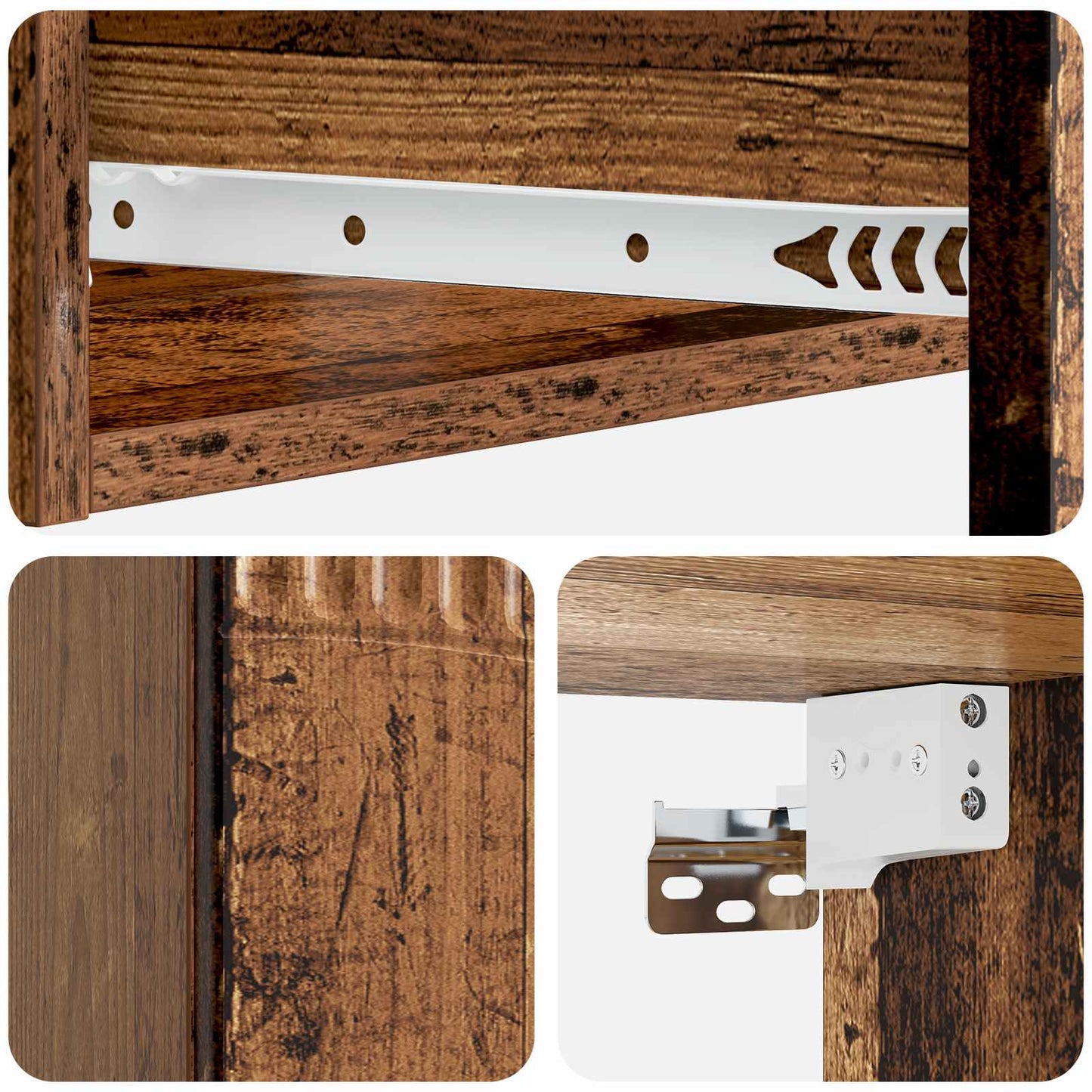 Tavolino da Parete Laterale Legno antico 59 x 34,5 x 17 cm