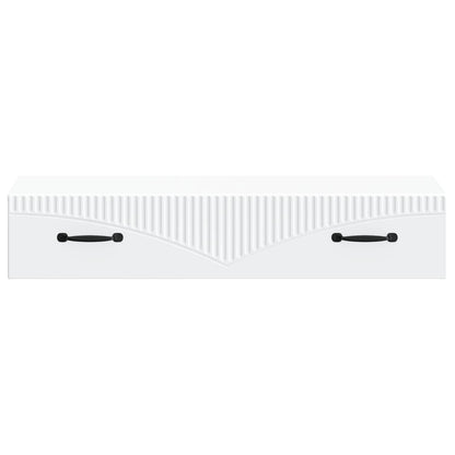 Tavolino da Parete Laterale Bianco 87,5 x 34,5 x 17 cm