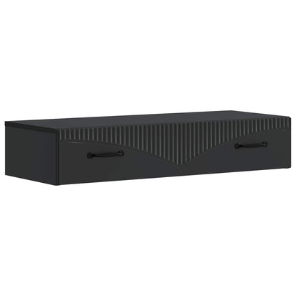 Tavolino da Parete Laterale Nero 87,5 x 34,5 x 17 cm