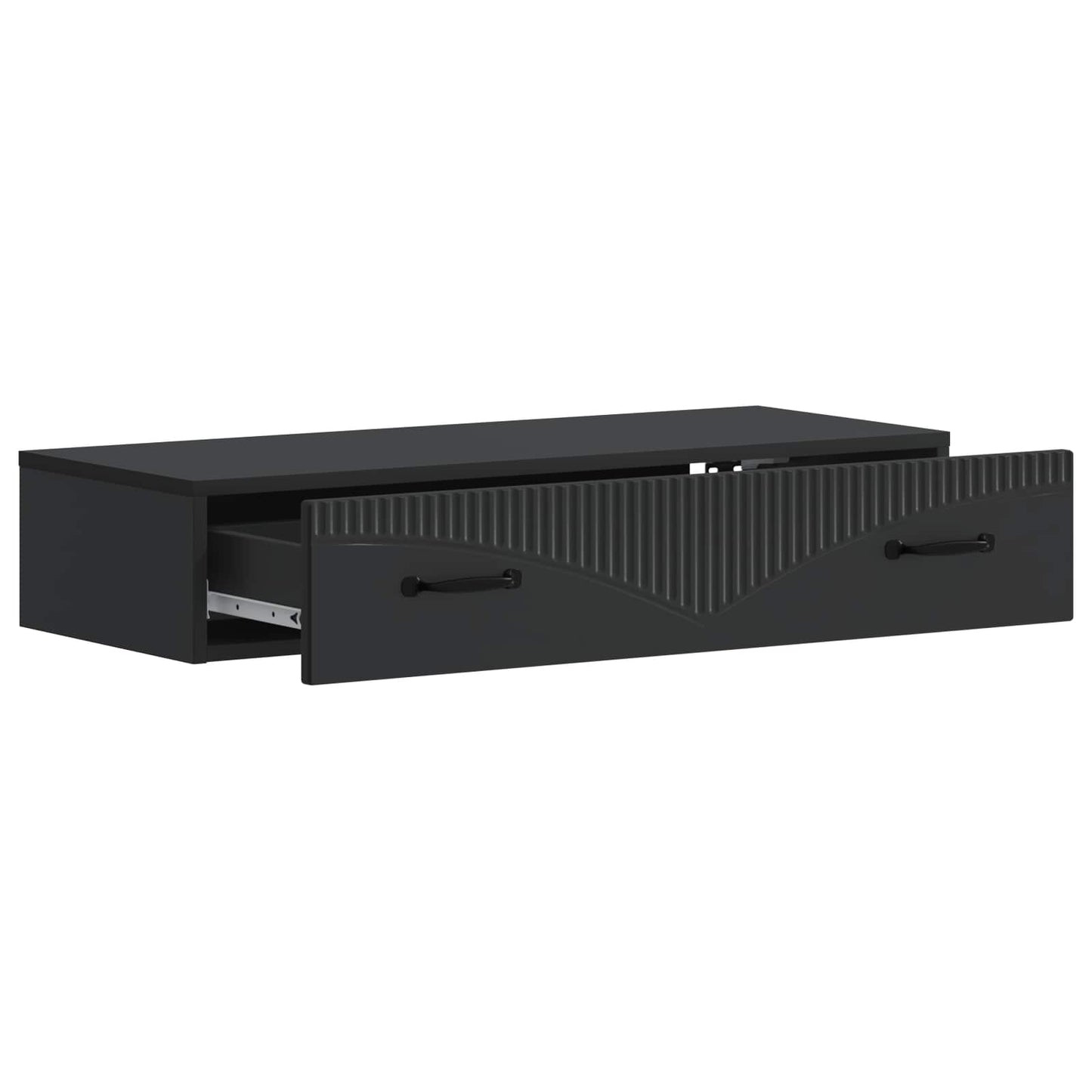 Tavolino da Parete Laterale Nero 87,5 x 34,5 x 17 cm