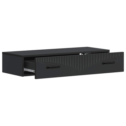 Tavolino da Parete Laterale Nero 87,5 x 34,5 x 17 cm