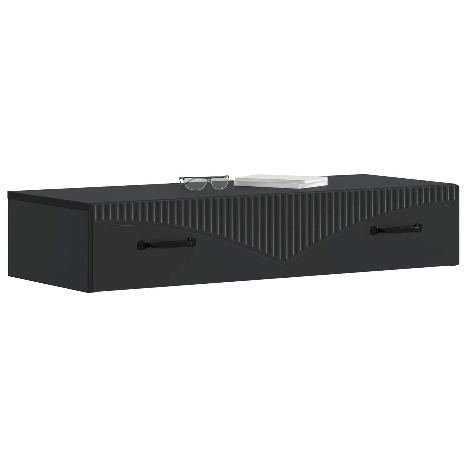 Tavolino da Parete Laterale Nero 87,5 x 34,5 x 17 cm | homemem39