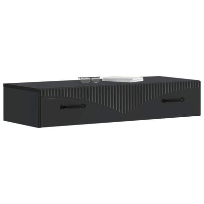 Tavolino da Parete Laterale Nero 87,5 x 34,5 x 17 cm