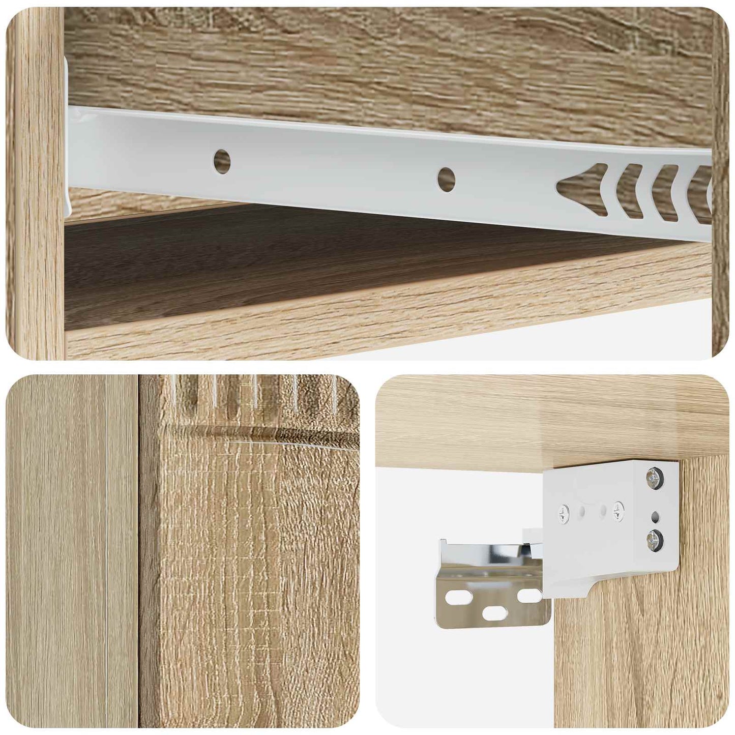 Tavolino da Parete Laterale Rovere Sonoma 87,5 x 34,5 x 17 cm | homemem39