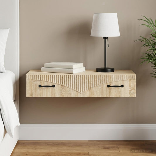 Tavolino da Parete Laterale 87,5 x 34,5 x 17 cm Rovere Sonoma