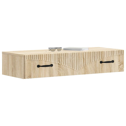 Tavolino da Parete Laterale Rovere Sonoma 87,5 x 34,5 x 17 cm
