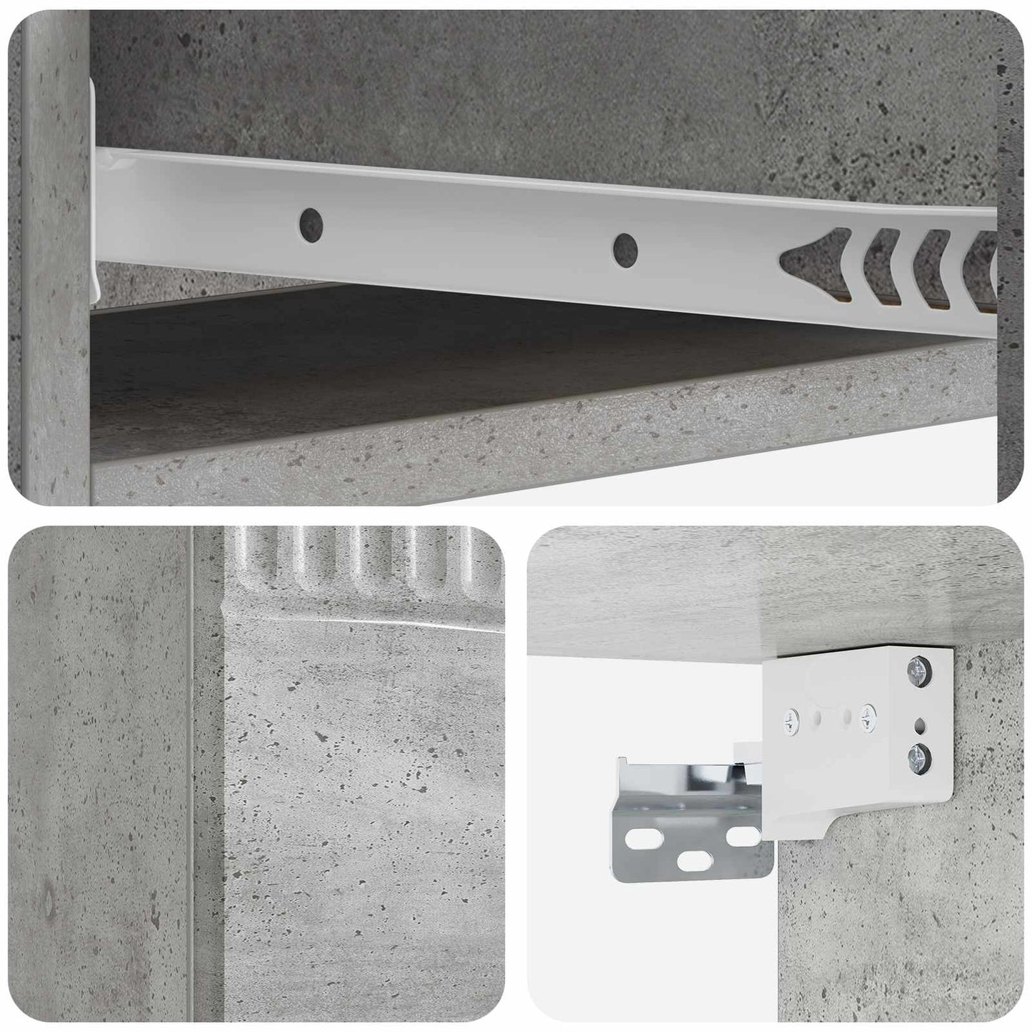Tavolino da Parete Laterale Grigio Cemento 87,5 x 34,5 x 17 cm | homemem39