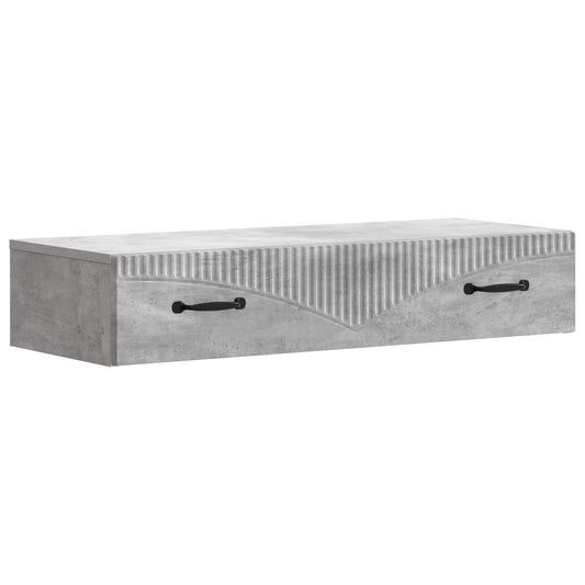 Tavolino da Parete Laterale Grigio Cemento 87,5 x 34,5 x 17 cm | homemem39