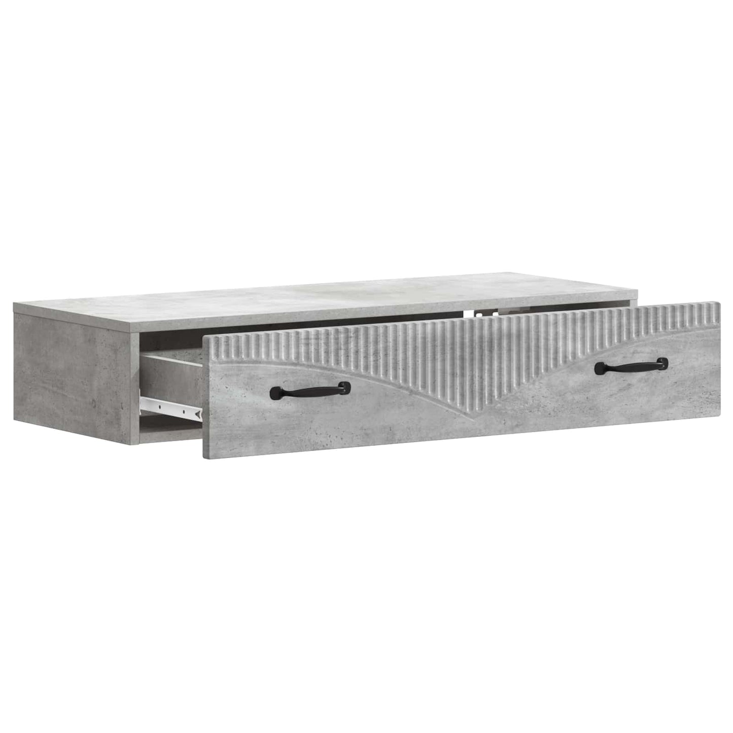 Tavolino da Parete Laterale Grigio Cemento 87,5 x 34,5 x 17 cm | homemem39