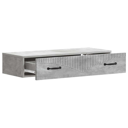 Tavolino da Parete Laterale Grigio Cemento 87,5 x 34,5 x 17 cm