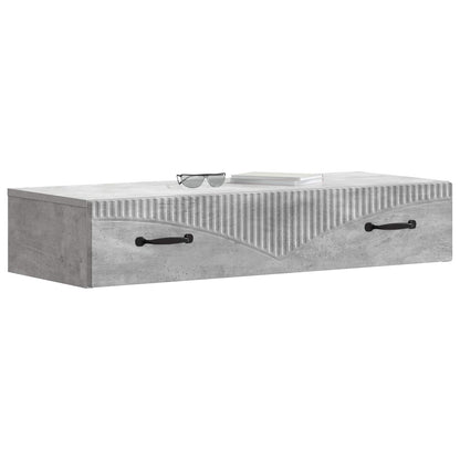 Tavolino da Parete Laterale Grigio Cemento 87,5 x 34,5 x 17 cm