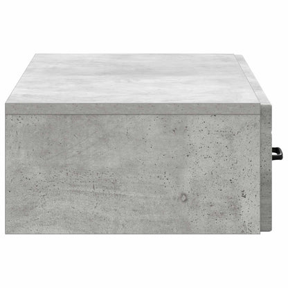 Tavolino da Parete Laterale Grigio Cemento 87,5 x 34,5 x 17 cm