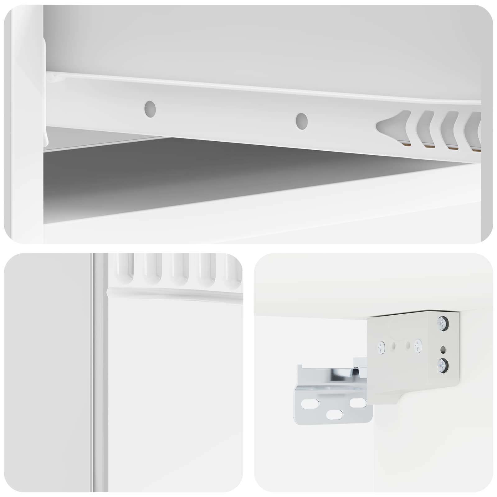 Tavolino da Parete Laterale Bianco Lucido 87,5 x 34,5 x 17 cm | homemem39